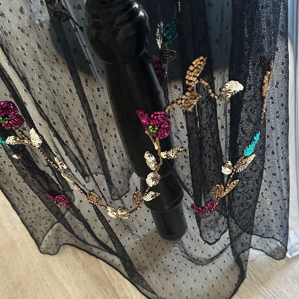 Free People Black Dress with Colorful Floral Embroidery - Picture 4 of 10